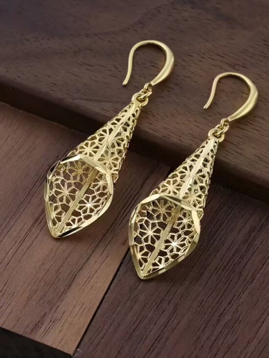 14k Gold 14k Gold Drop Earrings | Nordstrom 14K Gold Womens Tall Hammered Hanging Drop Dangle Earrings 14 K Silver Jewelry